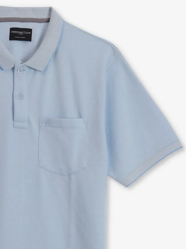 CRIMSOUNE CLUB ice blue plain t-shirt