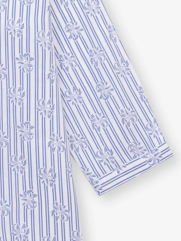 CRIMSOUNE CLUB indigo blue printed top