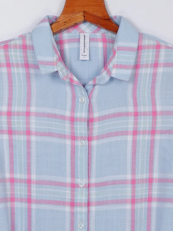 Crimsoune Club light blue cotton shirt