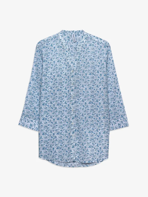Crimsoune Club light blue printed shirt