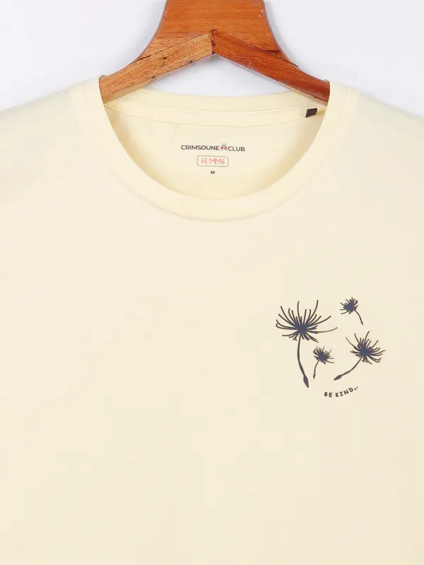 Crimsoune Club light yellow cotton t shirt