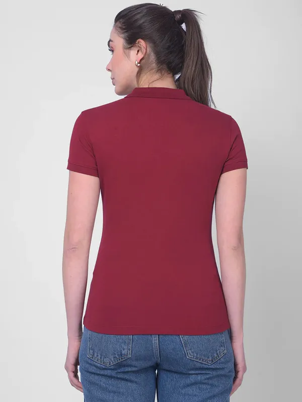 Crimsoune Club maroon plain t-shirt