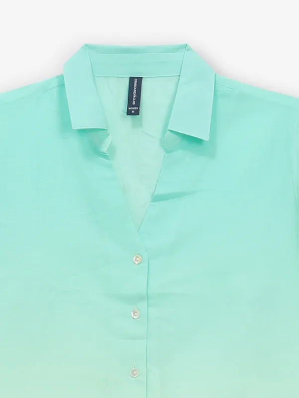 CRIMSOUNE CLUB mint green shaded shirt