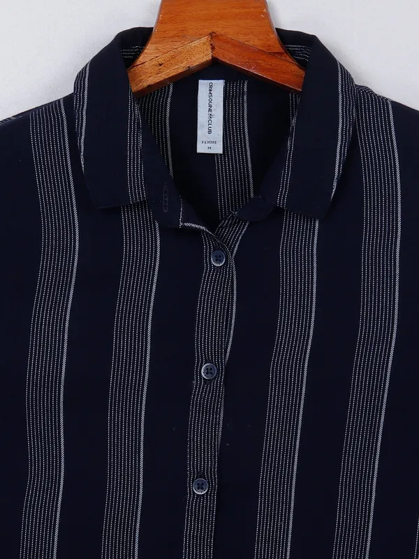 Crimsoune Club navy and white cotton shirt