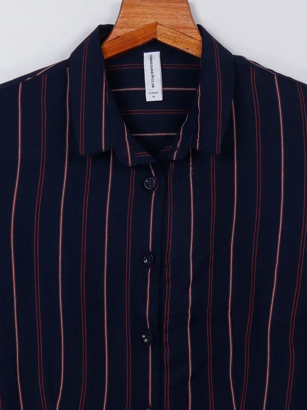 Crimsoune Club navy stripe cotton shirt