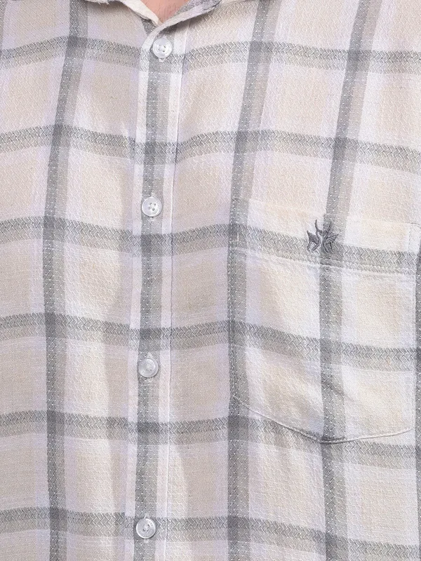 CRIMSOUNE CLUB off white check shirt