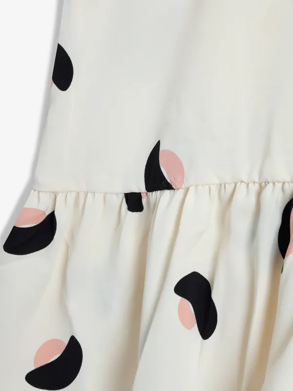 CRIMSOUNE CLUB off-white printed frock