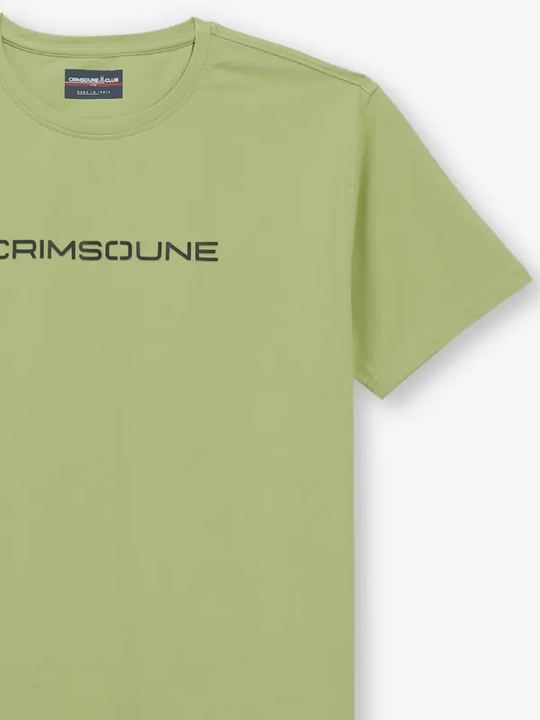CRIMSOUNE CLUB olive brand name cotton t-shirt