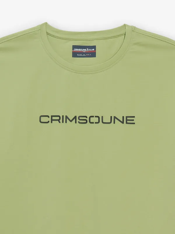 CRIMSOUNE CLUB olive brand name cotton t-shirt