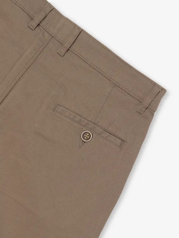 CRIMSOUNE CLUB olive cotton straight fit trousers for men