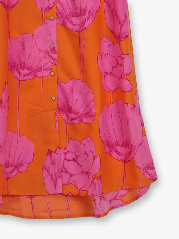 CRIMSOUNE CLUB orange casual wear cotton dress