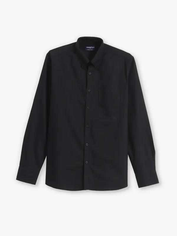 CRIMSOUNE CLUB palin black cotton shirt