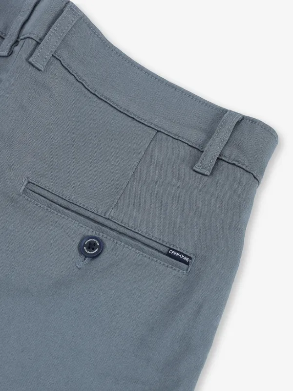 CRIMSOUNE CLUB pastel blue cotton urban fit trousers for men