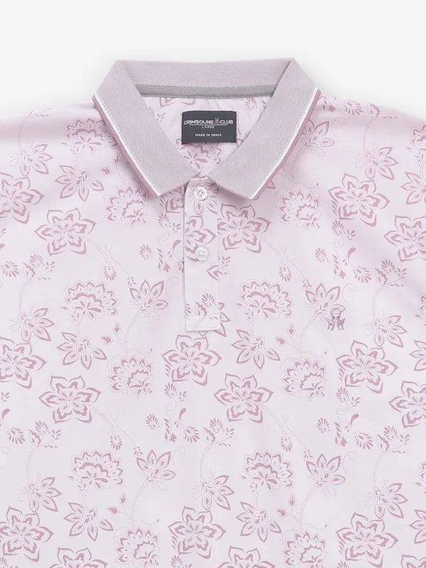 CRIMSOUNE CLUB pink printed cotton t-shirt