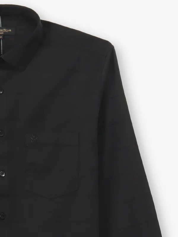CRIMSOUNE CLUB plain black cotton shirt for mens