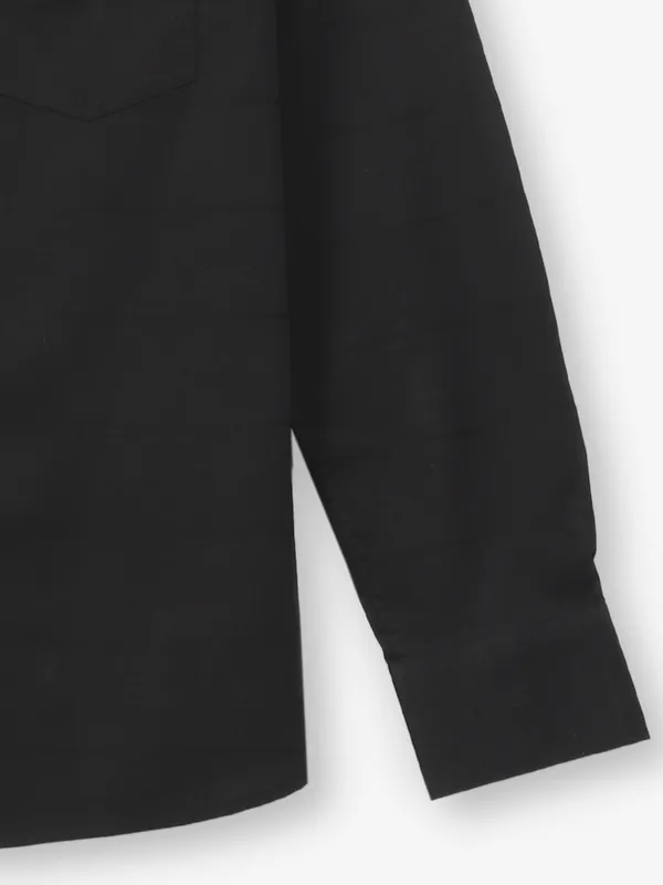 CRIMSOUNE CLUB plain black cotton shirt for mens