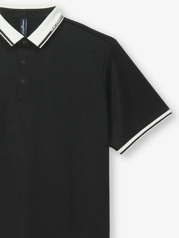 CRIMSOUNE CLUB plain black cotton t shirt