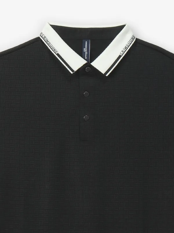 CRIMSOUNE CLUB plain black cotton t shirt
