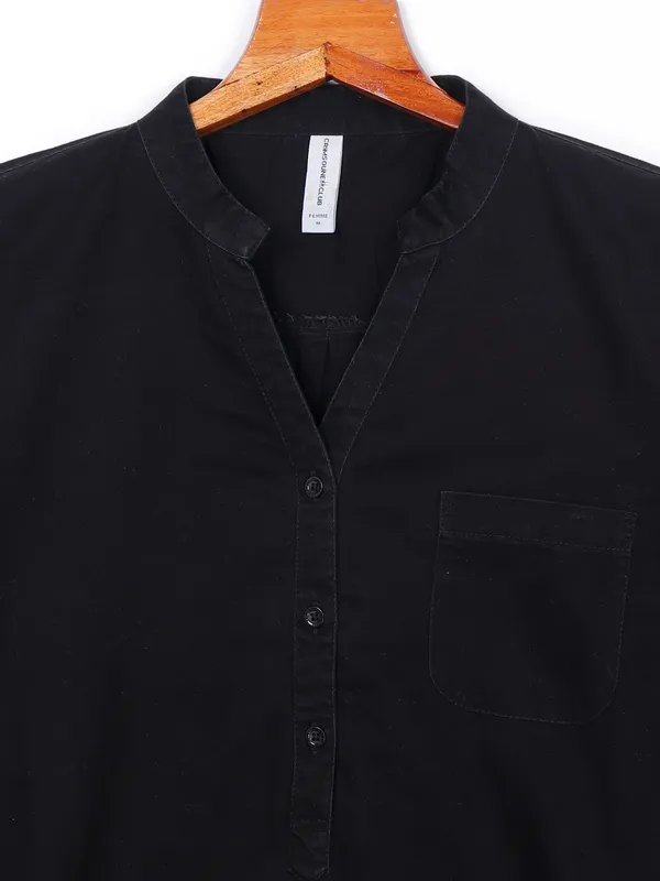Crimsoune Club plain cotton black top