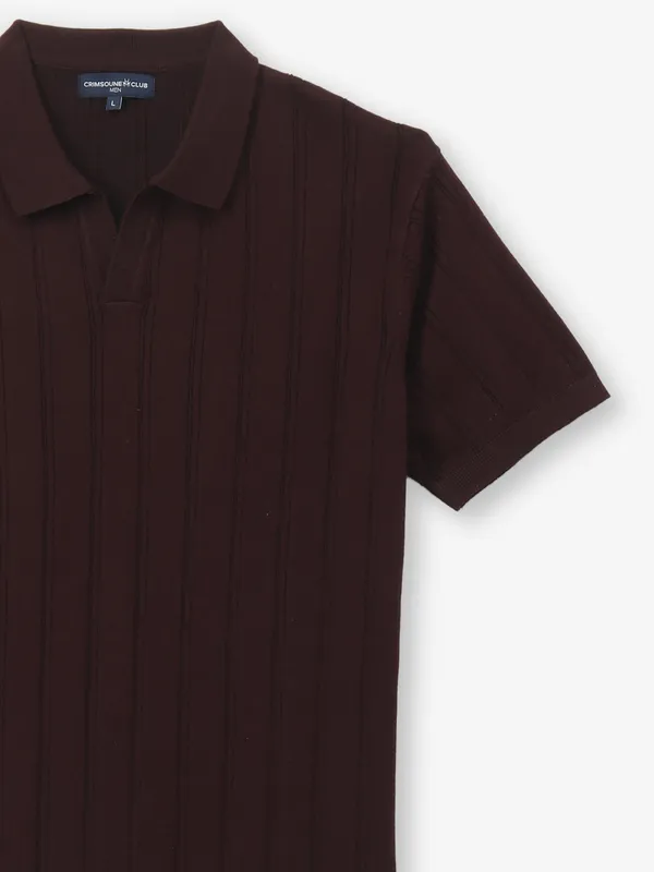 CRIMSOUNE CLUB plain cotton t shirt in wine