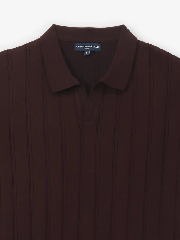 CRIMSOUNE CLUB plain cotton t shirt in wine