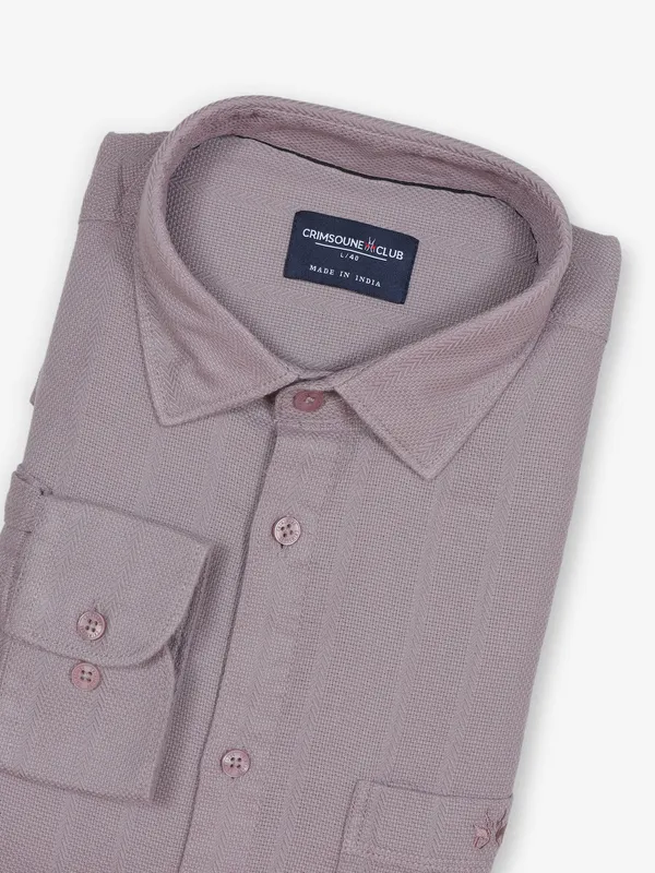 CRIMSOUNE CLUB plain lavender cotton shirt
