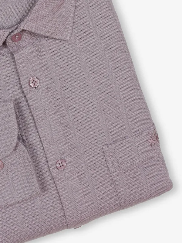 CRIMSOUNE CLUB plain lavender cotton shirt