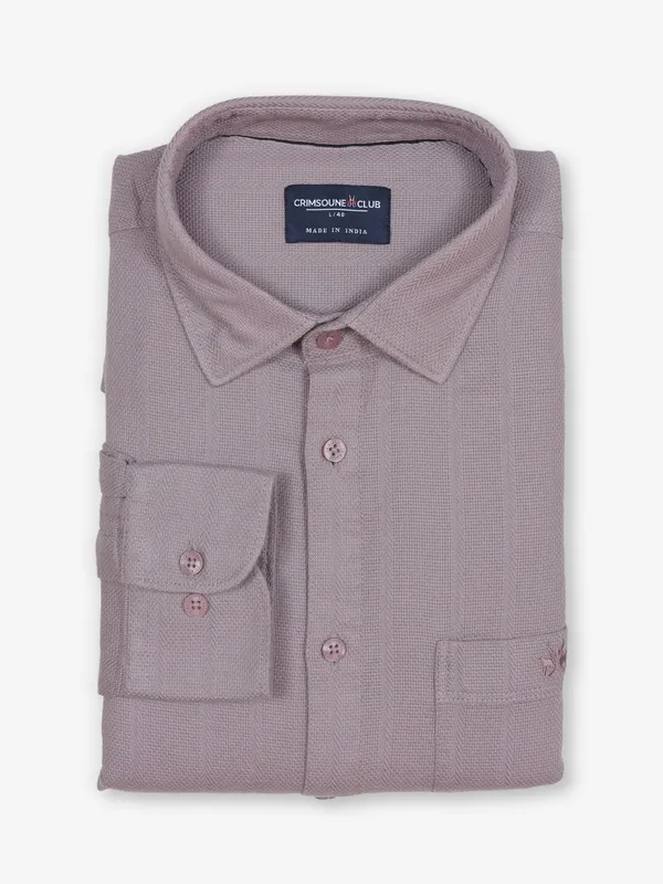 CRIMSOUNE CLUB plain lavender cotton shirt