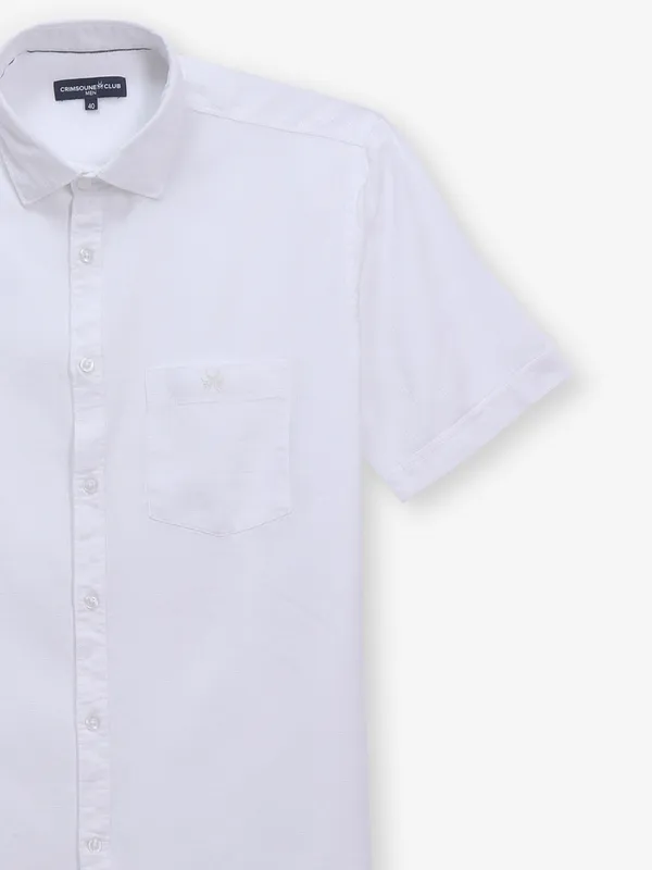 CRIMSOUNE CLUB plain white cotton shirt