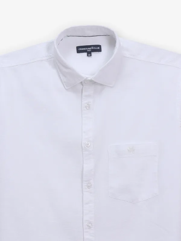 CRIMSOUNE CLUB plain white cotton shirt