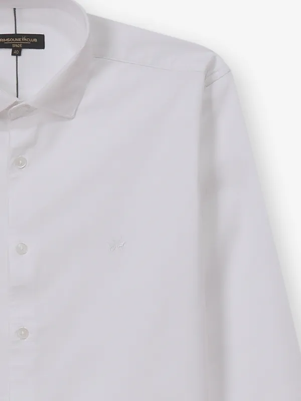 CRIMSOUNE CLUB plain white silk shirt