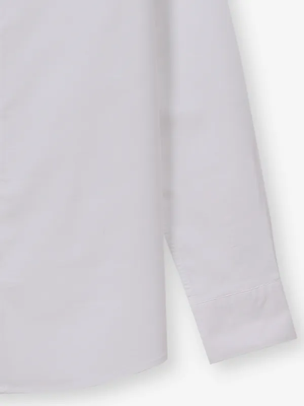 CRIMSOUNE CLUB plain white silk shirt