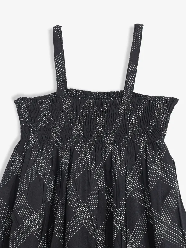 CRIMSOUNE CLUB printed black cotton frock