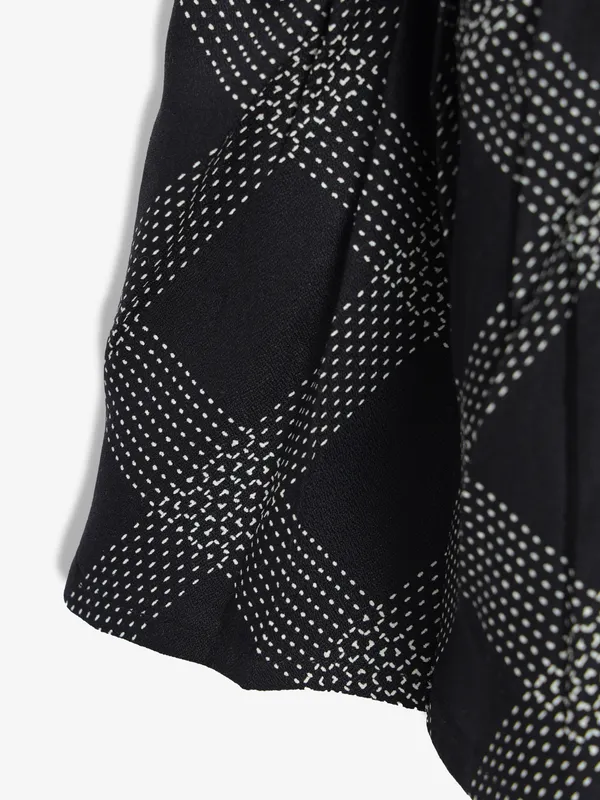 CRIMSOUNE CLUB printed black cotton frock