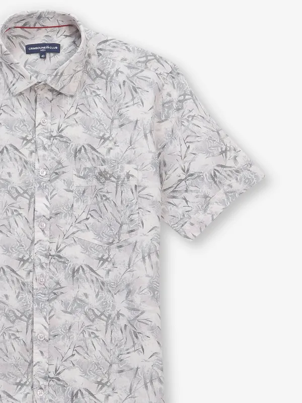 CRIMSOUNE CLUB printed cotton grey shirt