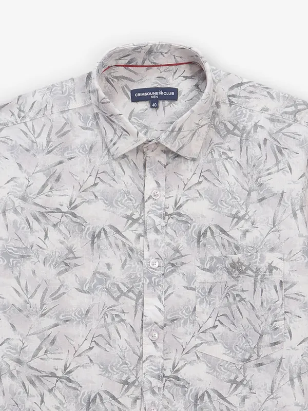 CRIMSOUNE CLUB printed cotton grey shirt