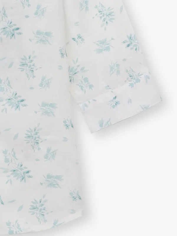 CRIMSOUNE CLUB printed cream cotton top