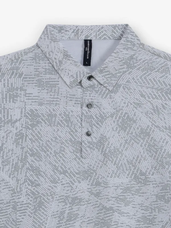 CRIMSOUNE CLUB printed grey cotton t-shirt