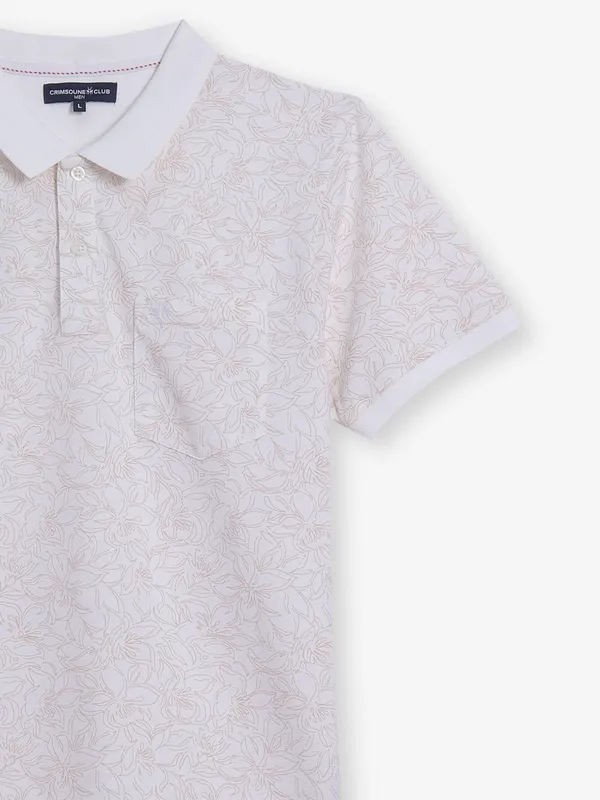 CRIMSOUNE CLUB printed white cotton t-shirt