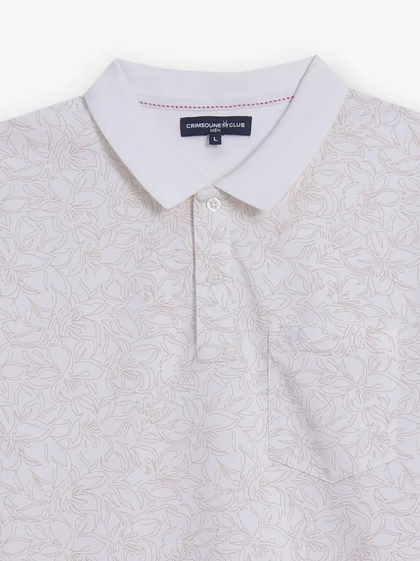 CRIMSOUNE CLUB printed white cotton t-shirt