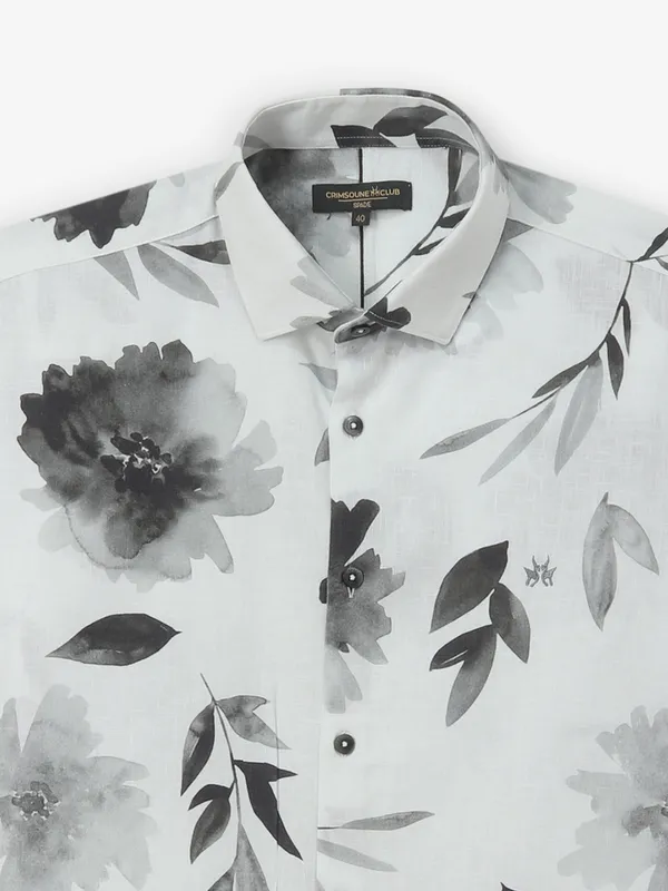 CRIMSOUNE CLUB printed white shirt