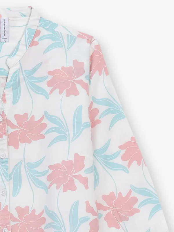CRIMSOUNE CLUB printed white top