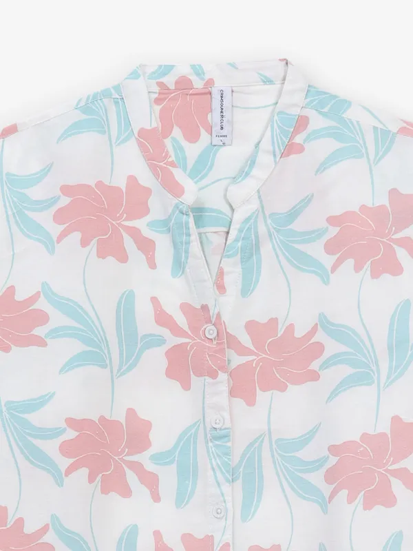 CRIMSOUNE CLUB printed white top