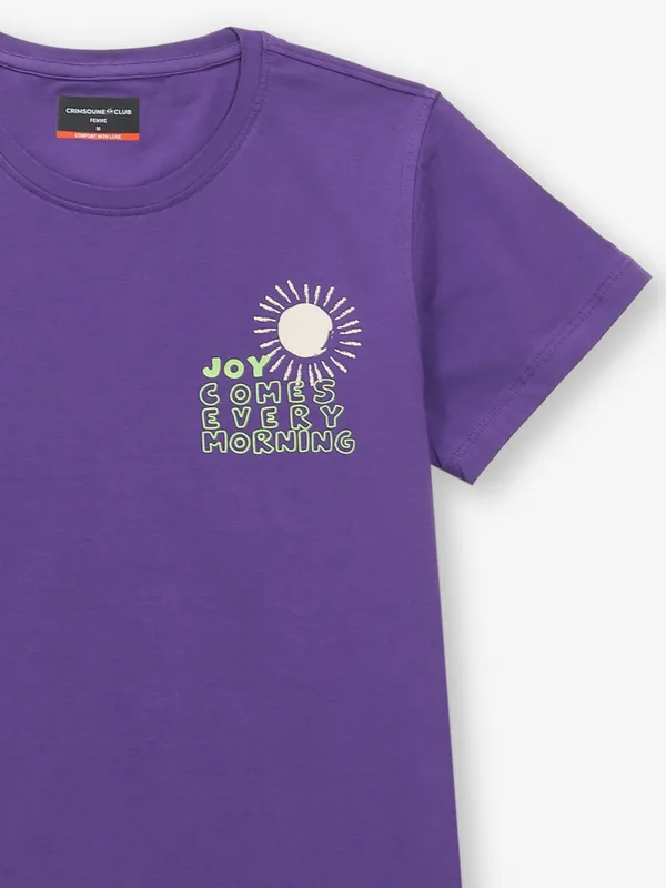 CRIMSOUNE CLUB purple printed cotton t-shirt
