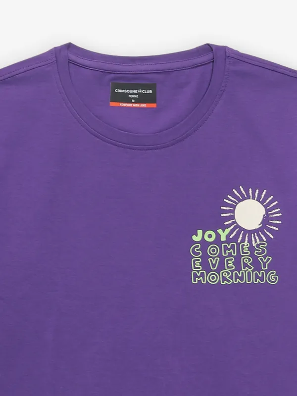 CRIMSOUNE CLUB purple printed cotton t-shirt