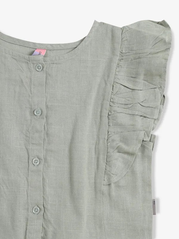 CRIMSOUNE CLUB sage green plain top