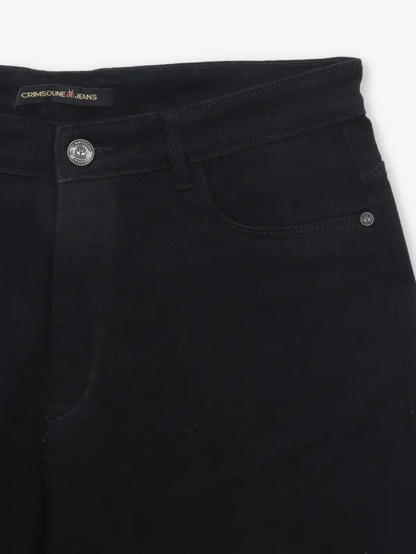 CRIMSOUNE CLUB solid black denim jeans