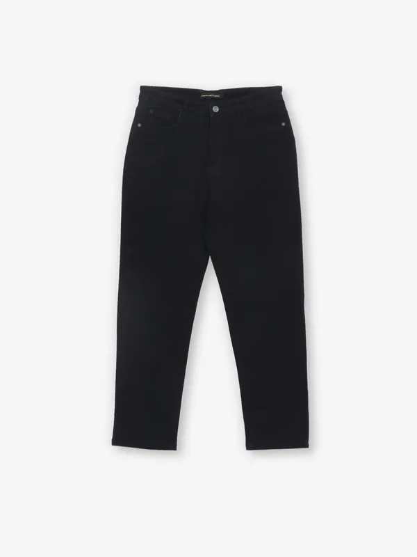 CRIMSOUNE CLUB solid black denim jeans