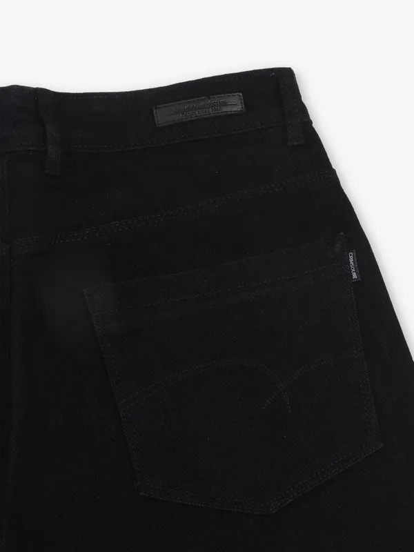CRIMSOUNE CLUB solid black denim jeans