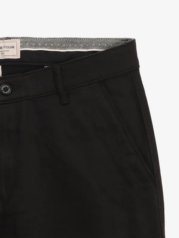 CRIMSOUNE CLUB solid black trouser in cotton